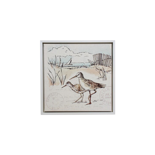 LVD Framed Canvas/Resin 40x40cm Sandpipers 1 Wall Hanging Art