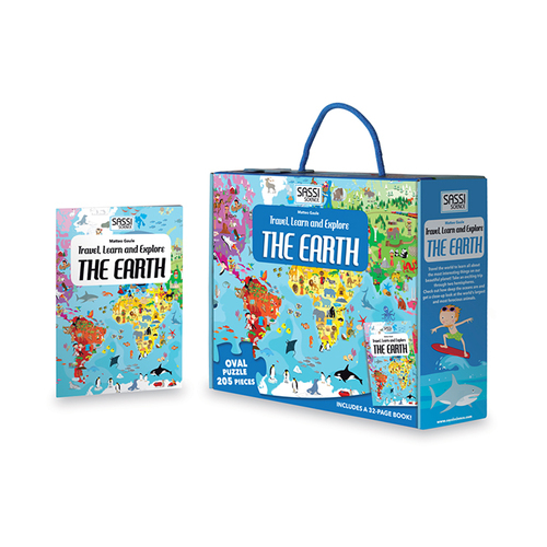 205pc Sassi Junior The Earth Puzzle & Book Set Kids 6y+