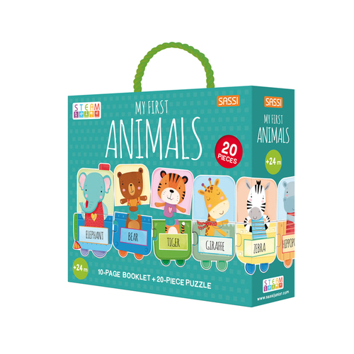 Sassi Junior My First Animals Puzzle & Book Set Kids 2y+