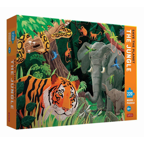 220pc Sassi Junior Save the Planet The Jungle Puzzle & Book Set Kids 6y+