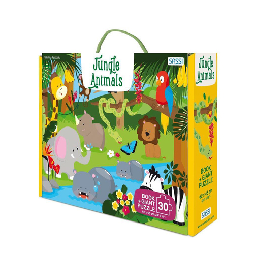 30pc Sassi Junior Jungle Friends Book & Giant Puzzle Game Kids 3y+