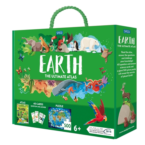 500pc Sassi Earth Kids/Children Fun The Ultimate Atlas & Puzzle Set 6+