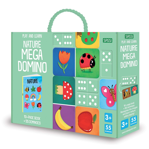 55pc Sassi Games Nature Mega Dominoes w/ 10-Page Book Kids Toy 3y+