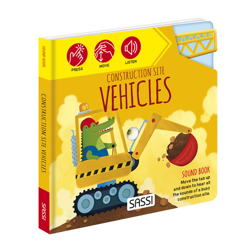 Sassi Sound Book Kids/Children Learning Construction Site Vehicles 1y+