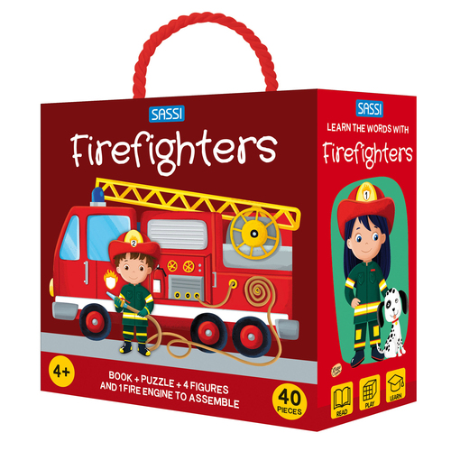 Sassi Firefighters 3D 40 pcs Puzzle & Book Set 4+