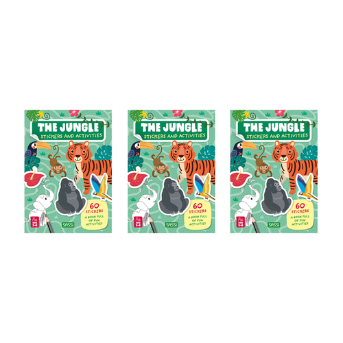 3x Sassi Stickers & Activities Book Kids/Children Fun Reading The Jungle 3y+