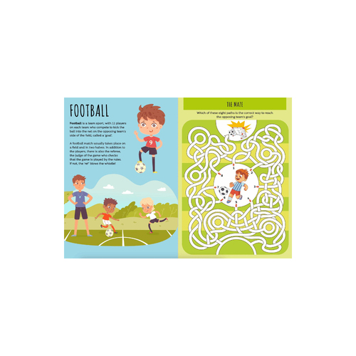 3PK Sassi Kids/Children Educational Stickers & Activities Book - Sports 3y+