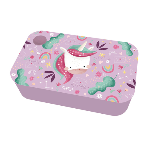 Sassi RPET Lunch Box Sparkly The Unicorn Baby/Childrens Cutlery 3y+