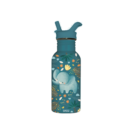 Sassi Stainless Steel Drink Bottle 500 ml Chewy The Elephant 12m+