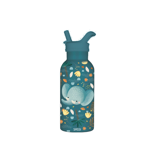 Sassi Vacuum Insulated SS Drink Bottle 350 ml Chewy The Elephant 12m+