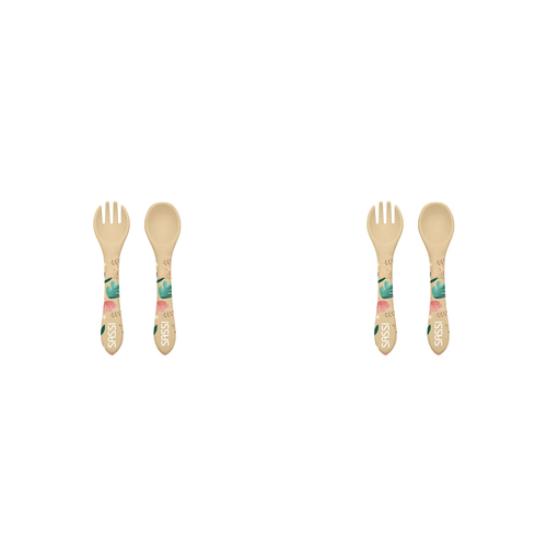 2PK Sassi Silicone Cutlery Set Gnawy The Sloth Baby/Childrens Cutlery 6m+