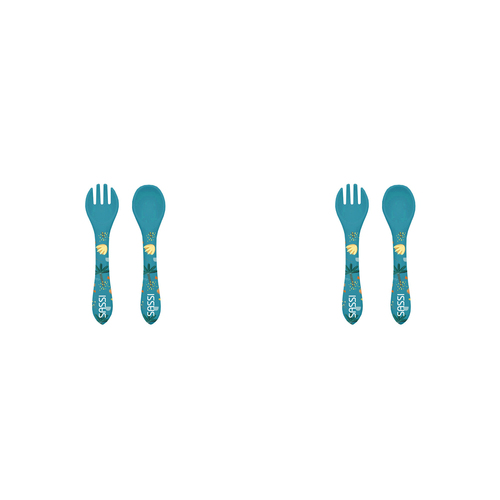 2PK Sassi Silicone Cutlery Set Chewy The Elephant Baby/Childrens Tableware 6m+