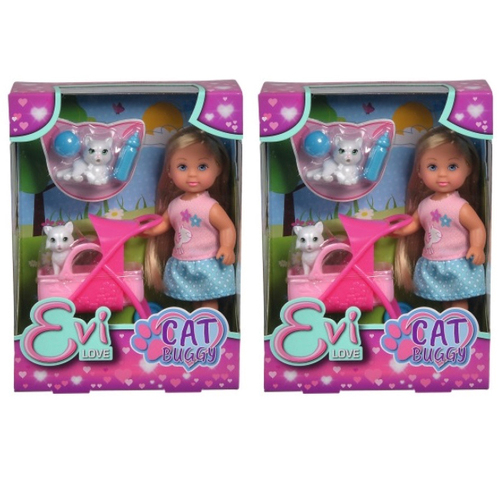 2PK Simba Evi Love Cat Buggy Doll Playset Kids Imaginative Toy 3y+