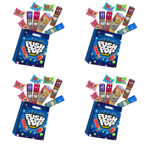 4PK Push Pop Showbag Kids/Children Lollipops Fruity Candy