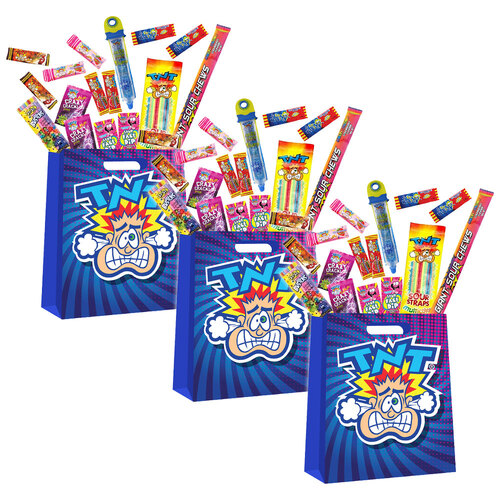 3PK TNT Ka Bluey Super Sour Lolly/Confectionery Variety Showbag