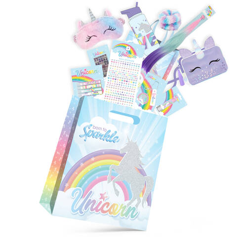 Unicorn Showbag S5 w/ Drink Bottle/Eye Mask/Lip Balm/Hair Extensions