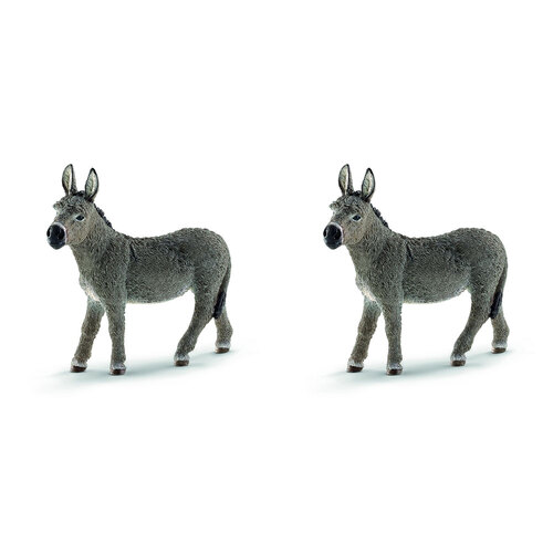 2PK Schleich Kids/Childrens Toy Figurine Donkey 3y+