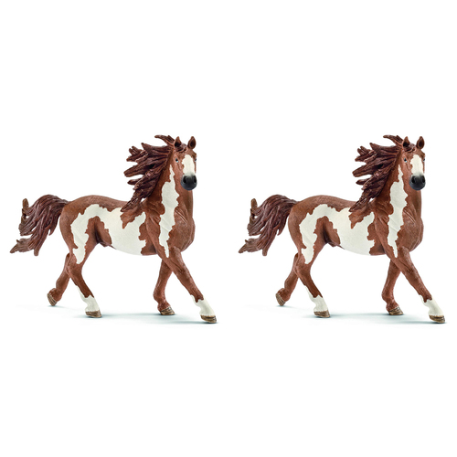 2PK Schleich 6.3'' Pinto Stallion Animal Action Figure Kids Toy 3-8y