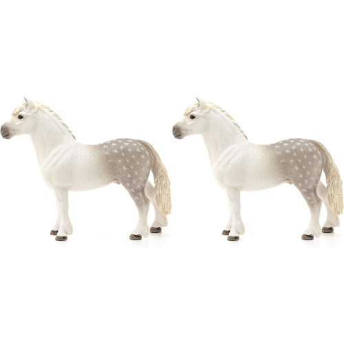 2PK Schleich 4.5'' Welsh Pony Stallion Animal Action Figure Kids Toy 3-8y