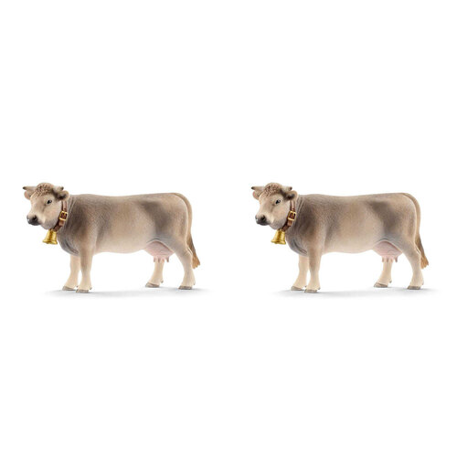 2PK Schleich Kids/Childrens Toy Figurine Braunvieh Cow 3y+