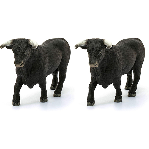 2PK Schleich 5.7'' Black Bull Animal Action Figure Kids Toy 3-8y