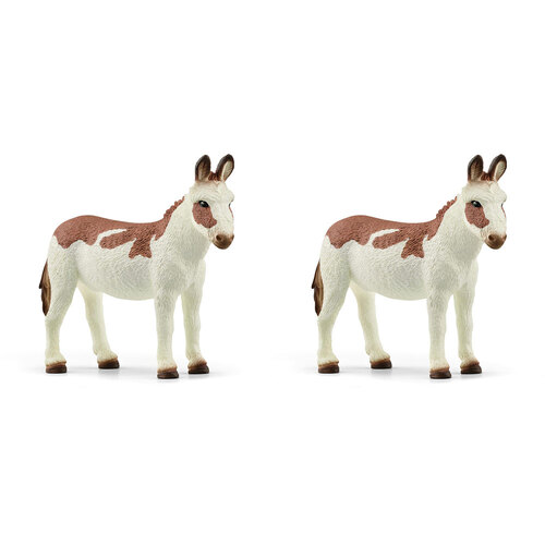 2PK Schleich Kids/Childrens Toy Figurine American Spotted Donkey 3y+