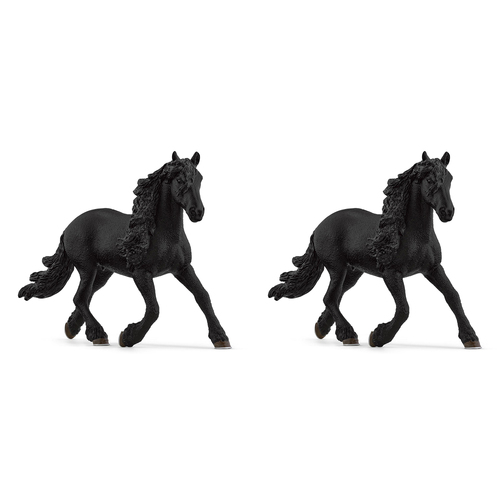 2PK Schleich 6.1'' Friesian Stallion Animal Action Figure Kids Toy 3-8y