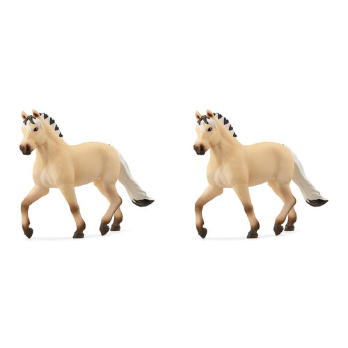 2PK Schleich Kids/Childrens Toy Figurine Norwegian Fjord Horse Mare 3y+