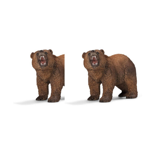 2PK Schleich Kids/Childrens Toy Figurine Grizzly Bear 3y+