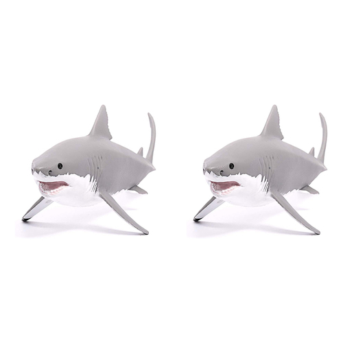 2PK Schleich 7'' Great White Shark Animal Action Figure Kids Toy 3-8y