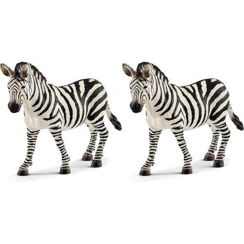 2PK Schleich 4.7'' Zebra Female Animal Action Figure Kids Toy 3-8y