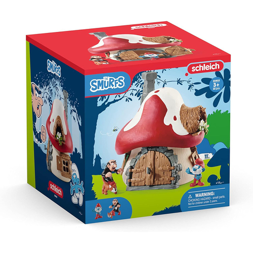 Schleich Smurf House w/ 2-Figurines Kids Toy Set 3-8y