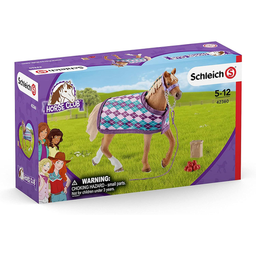 4pc Schleich English Thoroughbred Horse w/ Blanket Figure Kids Toy 5-12y