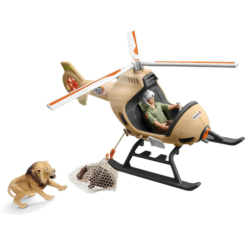 16pc Schleich Animal Rescue Helicopter Action Figure Kids Toy Set 3-8y