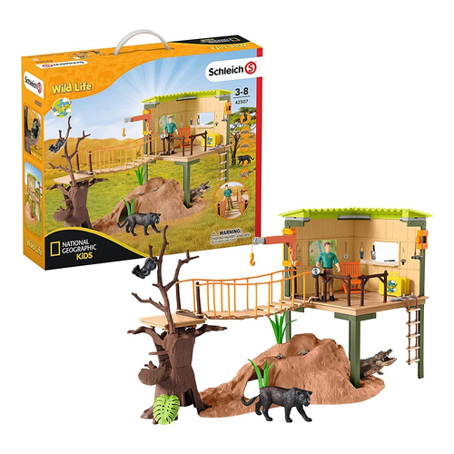 68pc Schleich Wild Life Ranger Adventure Station Kids Toy Play Set 3+