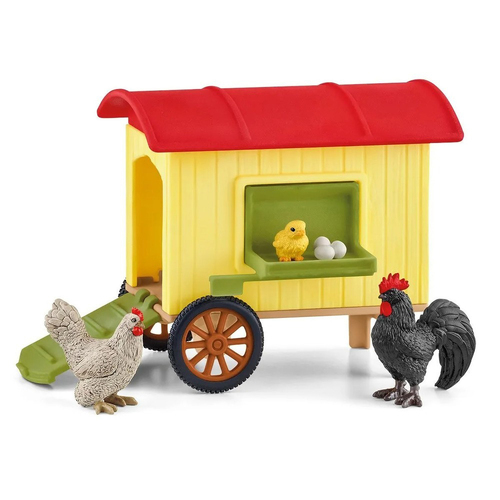 5pc Schleich Mobile Chicken Coop Action Figure Kids Toy Set 3-8y