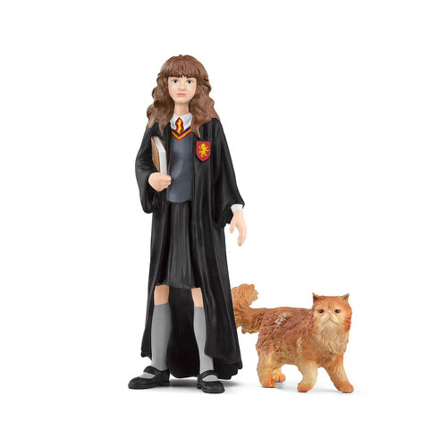 2pc Schleich Wizarding World 3.9'' Hermione & Crookshanks Kids Toy 6-12y