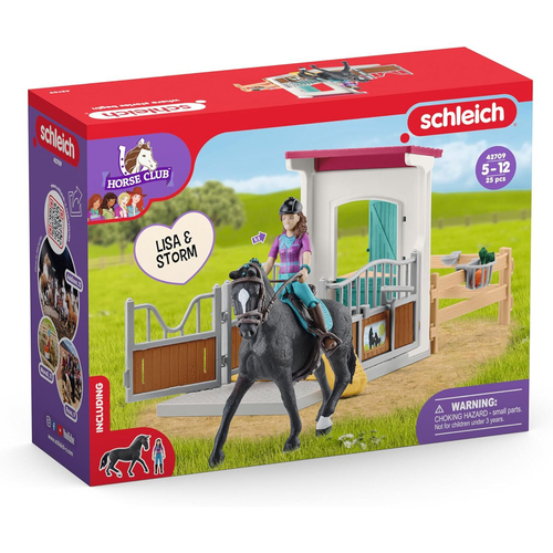 25pc Schleich Horse Box w/ Lisa & Storm Kids Toy Play Set 5-12y