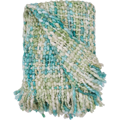 LVD Acrylic Chunky Knitted Throw Soft Sea Marine 130x170cm