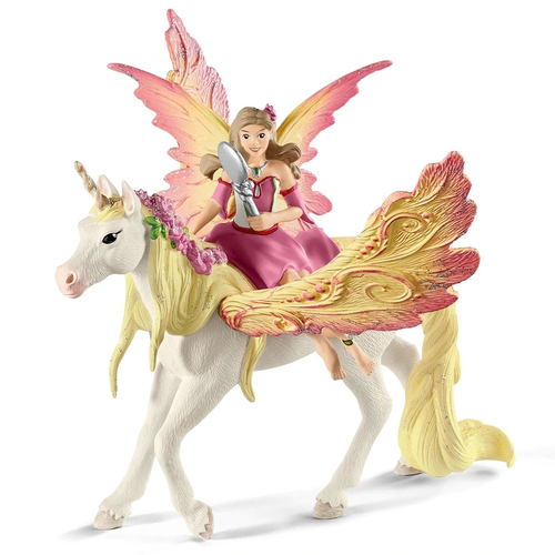 3pc Schleich 7.1'' Fairy Feya w/ Pegasus Unicorn Figure Kids Toy Set 5-12y