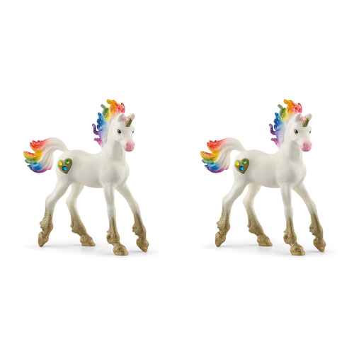 2PK Schleich 7.1'' Rainbow Love Unicorn Foal Animal Figure Kids Toy 5-12y