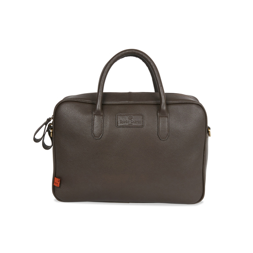 Simon Carter Hove Mens Classic Office Leather Laptop Bag - Brown