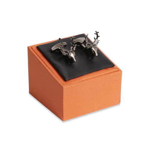 Simon Carter Mens Formal Suit Metal Stag Cufflink - Silver