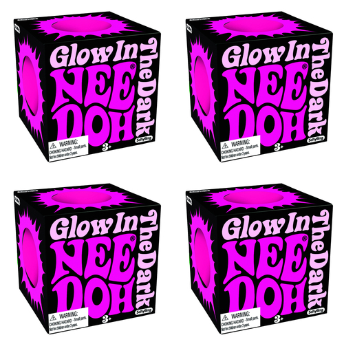 4PK Schylling Glow In The Dark Nee Doh Kids Squeeze Ball 6cm Toy Assorted 3y+