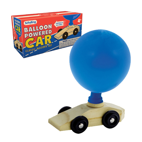 Schylling Balloon Powered Vehicle Car Kids 11.4cm Wooden Toy 4y+