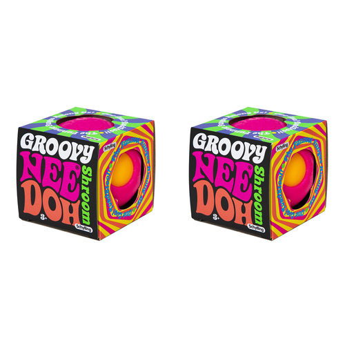 2PK Schylling Nee Doh Groovy Shroom Kids Squeeze Toy 6cm Assorted 3y+