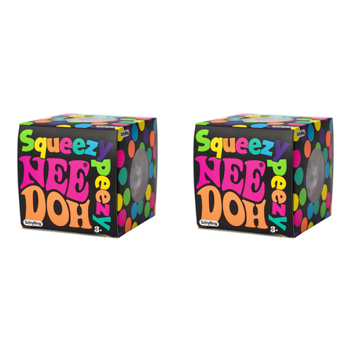 2PK Schylling Nee Doh Squeezy Peezy Kids Squeeze Toy 6cm Assorted 3y+