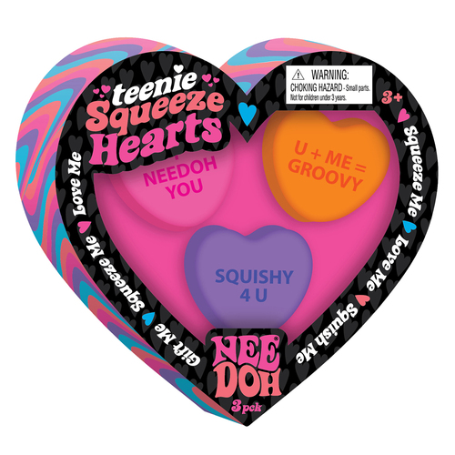 Schylling Teenie Nee Doh Hearts Kids Squeeze Toy 13cm Assorted 3y+