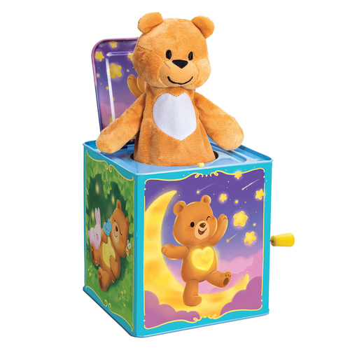 Schylling 30cm Pop & Glow Teddy Jack in the Box Kids Sensory Toy