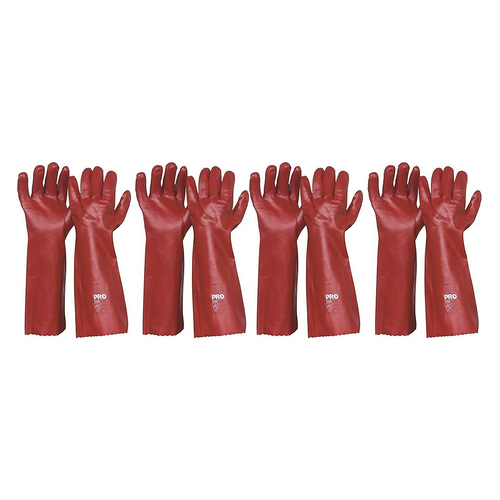 4PK Safecorp PPE Safety Gloves Pair Pvc Oil/Chemical Resistant 45cm